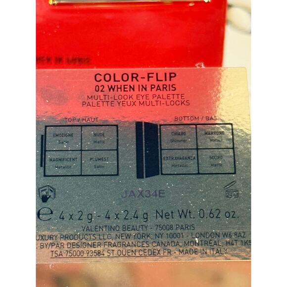 Valentino COLOR-FLIP EYESHADOW PALETTE - When in Paris 02- NEW in BOX - Picture 2 of 11